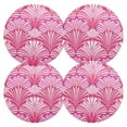 thumbnail image 2 of Ryvnso Pink Abstract Shells Round Plate Mats Dining Table Placemat Set of 6 for Holiday Decoration, 2 of 7