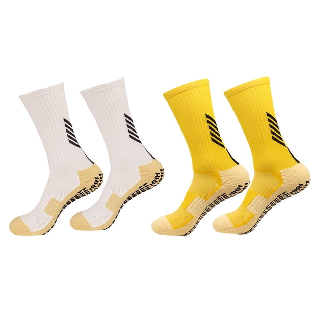 2 pares de calcetines deportivos antideslizantes con agarre de goma antideslizante para fútbol, rugby, baloncesto, correr, yoga