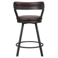 thumbnail image 4 of Lexicon Appert Metal Swivel Counter Height Chair in Brown (Set of 2), 4 of 6