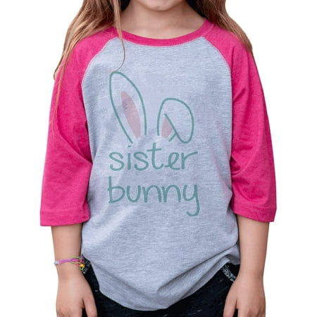 

7 ate 9 Apparel Family Matching Happy Easter Shirts - Sister Bunny Pink Shirt 3T