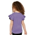 thumbnail image 4 of COUVER Toddler Little Girl's Soft Cotton Flutter Sleeve T-Shirt, Lavender, 2T, 1 Piece, 4 of 7