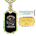 thumbnail image 3 of Volunteer Firefighter Stainless Steel or 18k Gold Premium Swivel Dog Tag Keychain, 3 of 8
