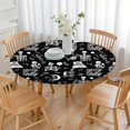 thumbnail image 3 of Halloween Skeleton Fun Pattern Round Fitted Tablecloth with Elastic Edge,Dining Table Cover Waterproof,Outdoor Round Tablecloth for Camping,Dining,Indoor and Outdoor, 3 of 7