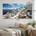 thumbnail image 4 of Designart "Dreaming of Santorini, Greece II" Architecture Metal Wall Decor Set, 4 of 5