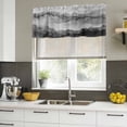 thumbnail image 4 of Black Ombre Mountain Curtain Valances for Windows, Kitchen Valance Window Treatments Panel 2 Pack, Nature Abstract Art Marble Gradient Rod Pocket Short Curtains for Bathroom Bedroom 54 x 18 Inch, 4 of 8