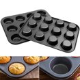 thumbnail image 3 of Molde para hornear antiadherente de 12 tazas para muffins, molde para hornear muffins reutilizable y molde para magdalenas, 3 of 9