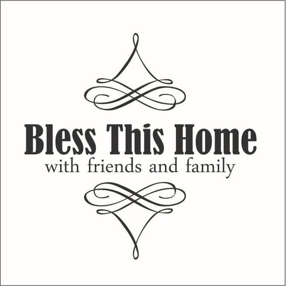 Bless This Home with Friends and Family Vinyl Decal - Large