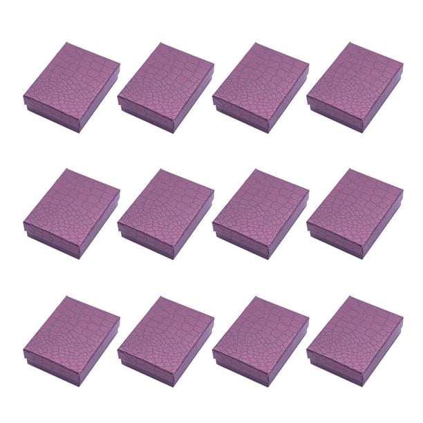 12 pcs Caja de Cartón para Joyería Artículos para Cumpleaños Organizador para Collar, Anillos, , Colgantes Púrpura Yinane Cajas de cartón para joyas