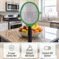 thumbnail image 4 of LAVA Electric Fly Swatter Handheld Mosquito Racket with 3-Layer Safety Mesh, Battery Operated Insect Killer for Indoor Outdoor Use, Large Size Tennis Killing Zap (Green), 4 of 8