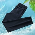thumbnail image 2 of Youmylove Men's Summer Ice Silk Thin Quick Drying Pants Breathable Casual Athletic Pant Outdoor Sports Loose Elastic Sweatpants Stretch Casual Pant, 2 of 4