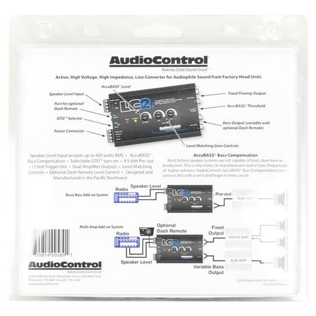 AudioControl - 2-Channel Active Line Output Converter with AccuBASS - Black