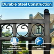 ALEKO Steel Single Swing 18 x 6 feet Black Driveway Gates Paris Style