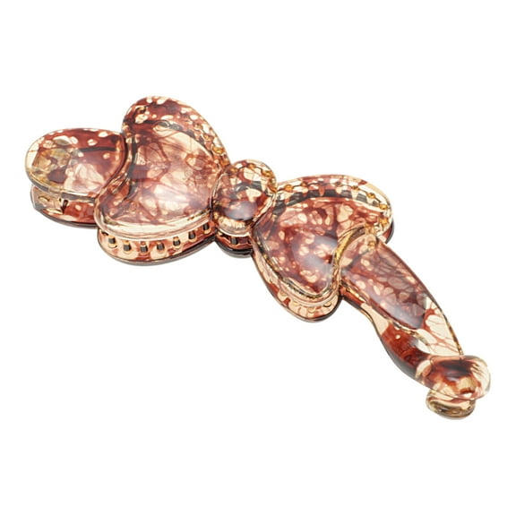 Unique Bargains 1 Pc Elegant Bow Hair Clips Hairdo Clip Light Brown