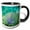 Black/White, variant on 3drose, Marine Life, Sea Fan, Belize Barrier Reef, Belize - Sa02 Mwi0004 - Mark Williford, 11oz Two-tone Green Mug