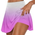 thumbnail image 2 of Fartey Womens Summer Athletic Skirts Plus Size Sports Tennis Skorts Running Gym Training Skirts Fashion Gradient Yoga Skirts Built-in Shorts Hot Pink M, 2 of 7