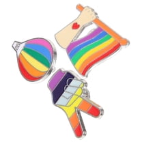 LEORX 3Pcs Assorted Color Pins Enamel Brooches for Clothes Bags Backpacks