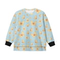 thumbnail image 4 of Xoenoiee Butterfly Print Girls Side Split Sweatshirt Fall Crewneck Long Sleeve Oversized Shirts Casual Pullover Tops, 11-12 Years, 4 of 7