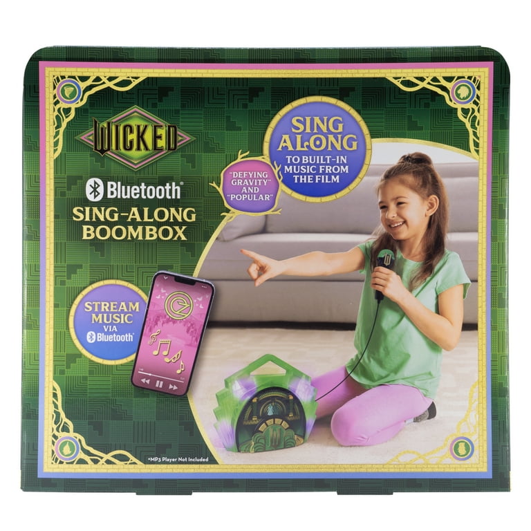 Wicked Bluetooth Sing-Along Boombox with Microphone for Kids Ages
