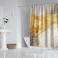 thumbnail image 3 of Colorful Marble Shower Curtain, Abstract Jade Texture Gold Stripes Ombre Shower Curtain, Modern Ink Art Decor Waterproof Fabric Shower Curtain for Bathroom Set with 12 Hooks, 72 X 84, 3 of 4