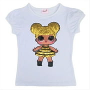 Wenchoice White Lol Queen Bee Sequins Short Sleeve Shirt S(1-2Y)