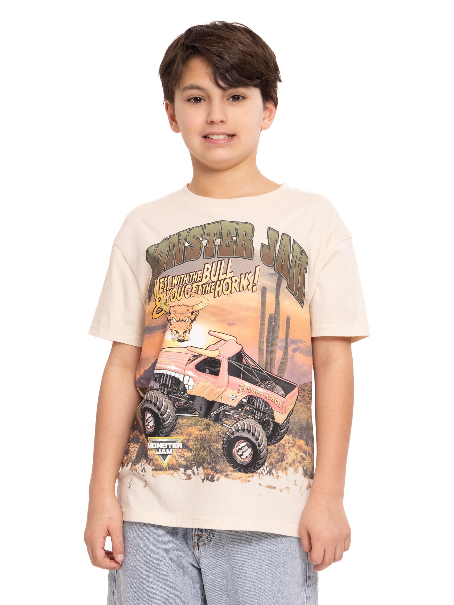 Monster Jam Boys Graphic Tee with Short Sleeves, Sizes 4-18