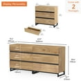 thumbnail image 3 of WAMPAT Dresser for Bedroom, Closet Organizers and Storage with 6 Drawers, Chest of Drawers with Metal Base, Modern Wood Dresser for Living Room, Bedroom,Oak, 3 of 6