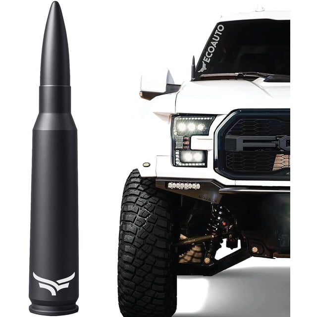 Antena EcoAuto 50 Cal Bullet de 14 cm, color negro mate