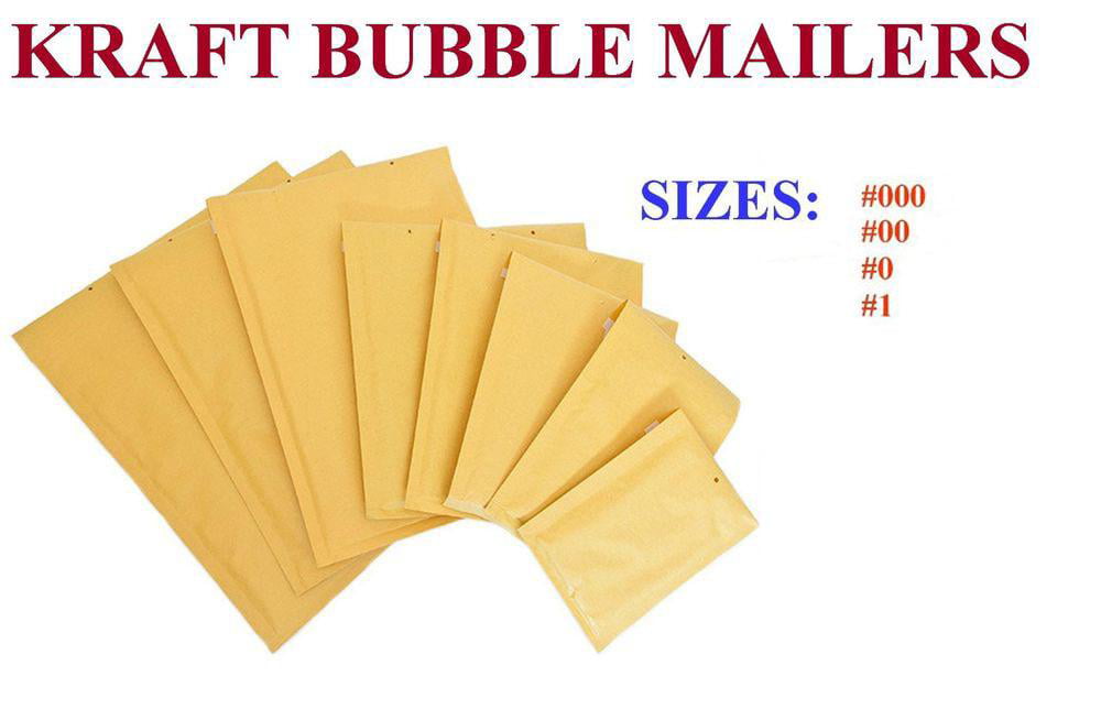 500 #00 5" X 10" Kraft Bubble Mailers Padded Envelopes Shipping Mailing Bags