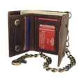 thumbnail image 4 of MARSHAL RFID Trifold Biker Wallet for Men  Vintage Genuine Leather Chain Wallet with Charging Bull Embossed Design and Snap Closure Brown, 4 of 9