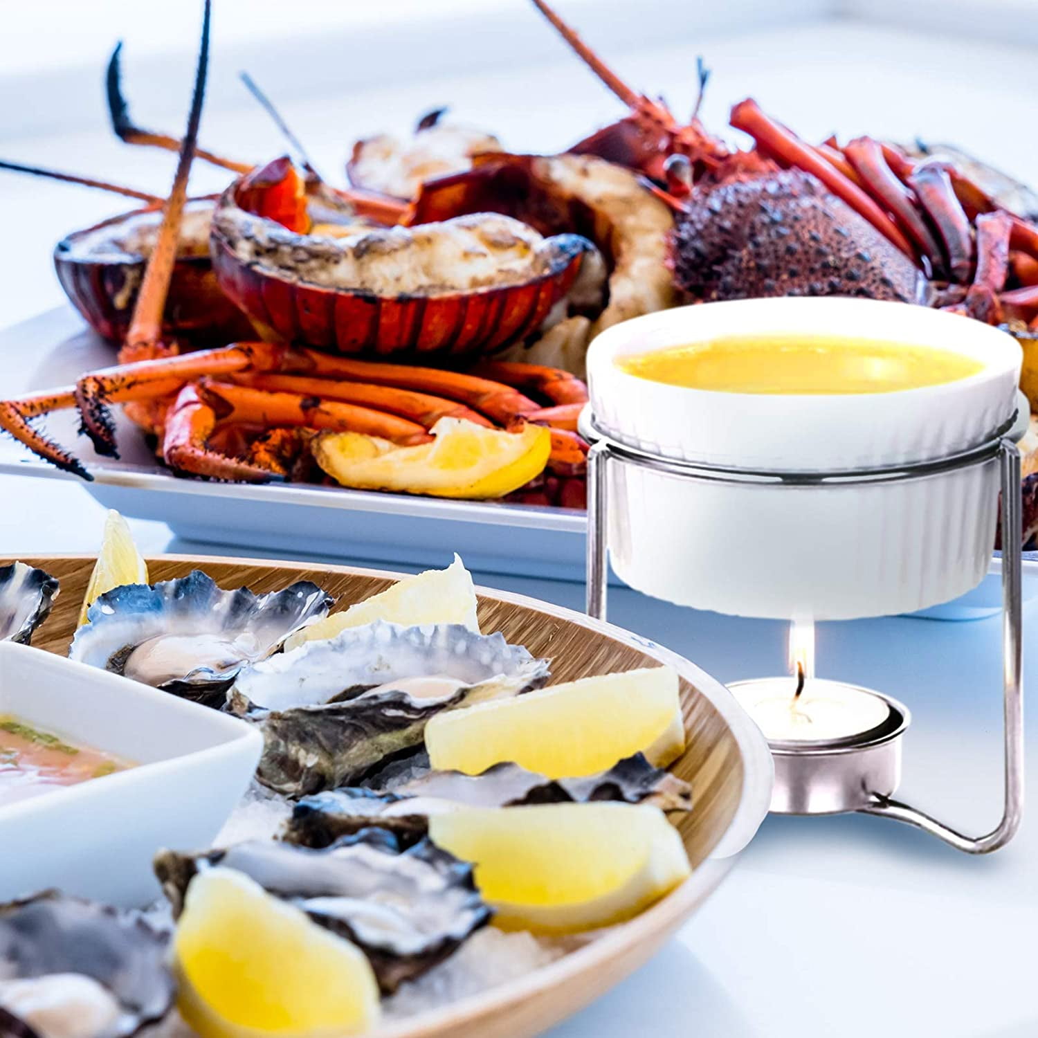 WhiteRhino 7oz Lobster Butter Warmers,Ceramic Butter Warmer for  Seafood,Chocolate,Cheese 