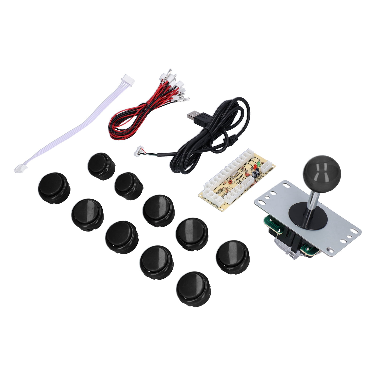 Shanrya Kits de Joystick Arcade Games, Kit de Jogos de Arcade Peças Ampla  Aplicação Adiar Fácil de Instalar Joystick de 8 Maneiras para MAME para Jogo  de PC para Fight Stick(Preto)