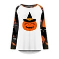 thumbnail image 5 of Qepwsc Womens Long Sleeve Halloween Shirts Tops for Women Crew Neck Graphic Sweatshirt Casual Blouses Tees Going Out Tops Basic Tees Top Loose Fits lounge Tshirts for Women Plus Size S-XXL, 5 of 6