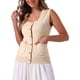 thumbnail image 1 of CHALCO INSPIRADOR Chaleco de Suéter para Mujeres Cuello Cuadrado Sin Mangas Cierre de Botón Casual Tops L Albaricoque, 1 of 6