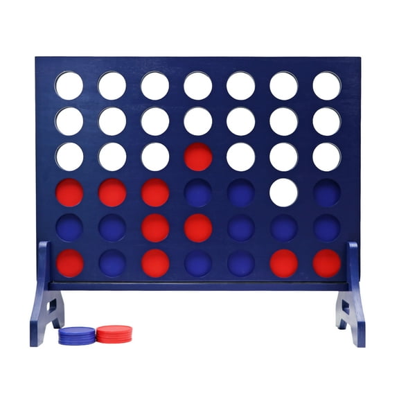 Tailgating Pros Premium Giant Four in a Row with Carrying Case - Jumbo Oversized Outdoor Yard Game - Connect Multiple Pucks in a Row to Win - Many Puck Colors Available!