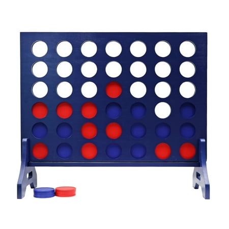 Tailgating Pros Premium Giant Four in a Row with Carrying Case - Jumbo Oversized Outdoor Yard Game - Connect Multiple Pucks in a Row to Win - Many Puck Colors Available!