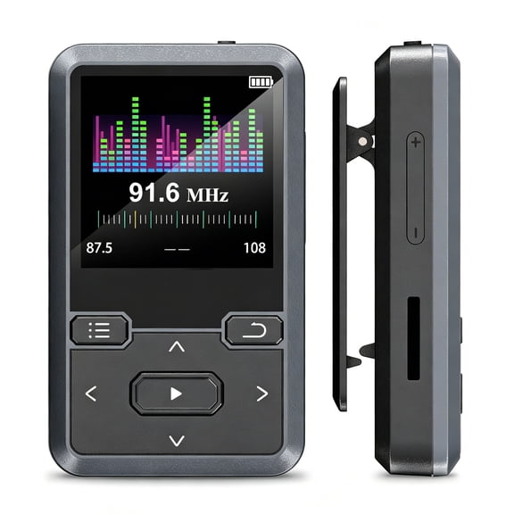 OAZOUF 32GB Bluetooth MP3 Player with clip Portable MP3 Player with FM Radio Recording Pedometer Stopwatch, Earphone and Type-C Cable Included