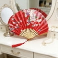 thumbnail image 6 of Wzzjkit Folding Hand Fan With Colorful Floral Pattern Classical Style Folding Fan for Party Dancing Wedding and Home Decoration, 6 of 6