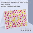 thumbnail image 3 of Yayeee Toggle Light Switch Wall Plate 2-Gang 4.56"x4.48" Decorative Outlet Cover, Beige Stars, 3 of 7