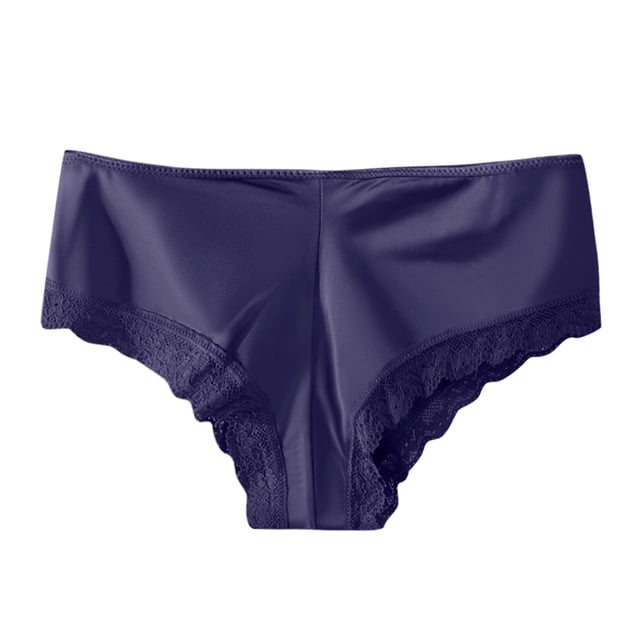 Gibobby Calzoncillos hipster Ropa interior mujer Bikini algodón Bragas Encaje Hipster Panty Estiramiento Calzoncillos completos (Morado, L)