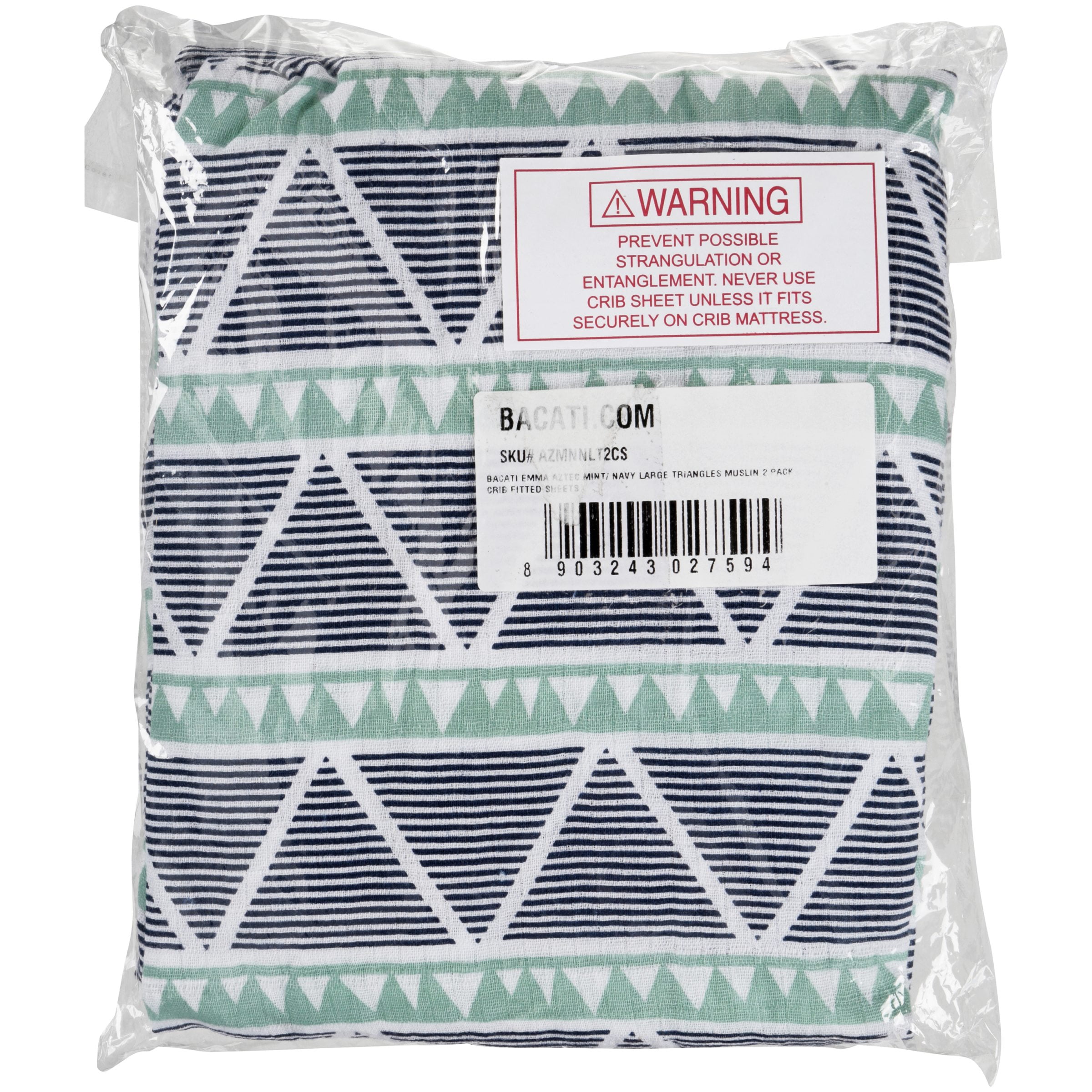 Bacati Emma Aztec Fitted Crib Sheets 2 ct Package