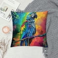 thumbnail image 2 of Parrot Branch Rainbow Graphic Decorative Throw Pillow Cover for Home Couch Living Room Bed Sofa - Aesthetic Decorative 1PC 18x18in, 2 of 5