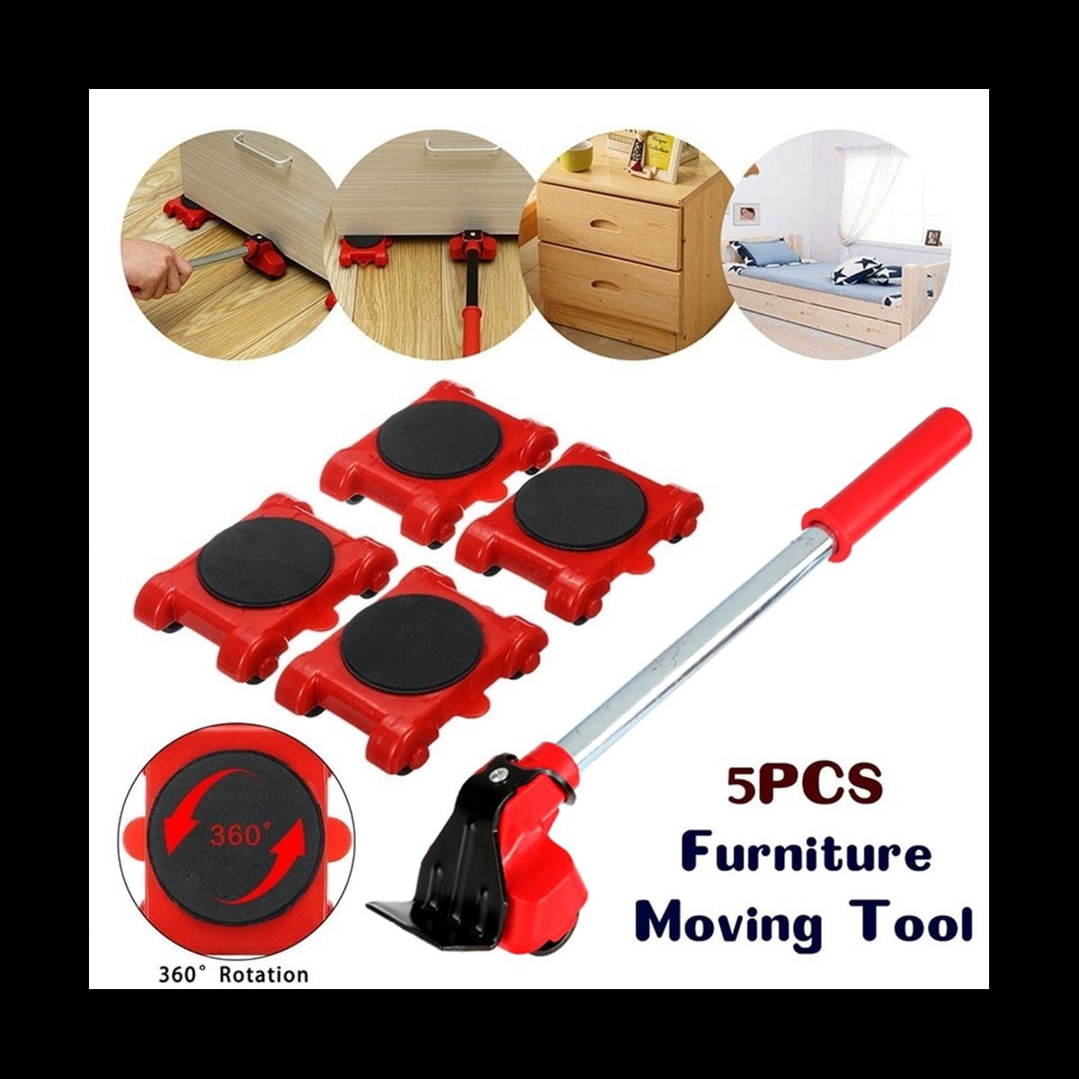 10Pcs Furniture Mover Shop Lifting Moving Heavy Duty Furniture Remover Lifter Sliders Kit Hand Transport Tools