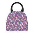 thumbnail image 3 of Vsdgher Insulated Lunch Bag Simple Bento Cooler Bag Lunch Tote Bag , Suitable for picnics, school, work (colorful Skull flower Print ), 3 of 5