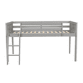 thumbnail image 5 of Tcbosik Twin Size Loft Bed, Wood Bed Frame with Inclined Ladder and Safety Guardrail, Space Saving, Gray, 5 of 9