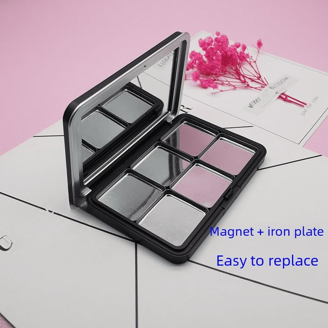 Caja vacía de repuesto Glow XL con espejo magnético, bandeja de reparación de reflejos, caja de sombra de ojos, almacenamiento de cosméticos