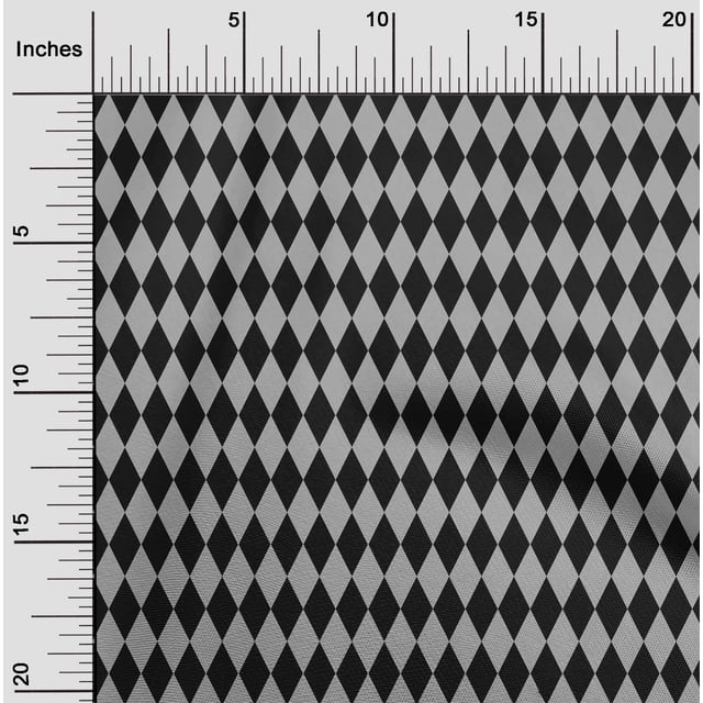 oneOone Polyester Lycra Black Fabric Argyle Check Sewing Craft Projects Fabric Prints By Yard 56 Inch Wide