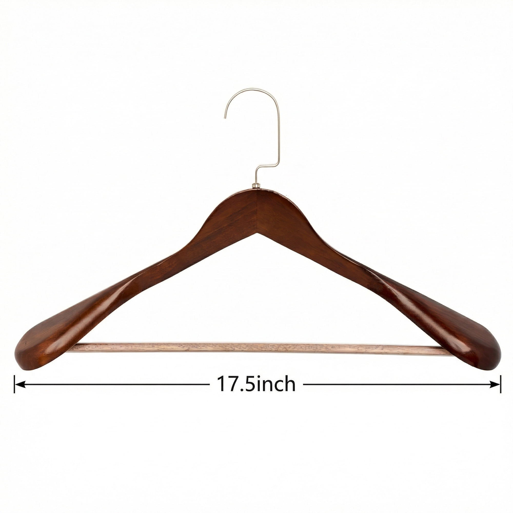 Unique Bargains 2Pcs Wood 360-Degree Space Saving Clothes Hangers Flat Hook