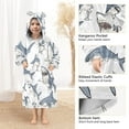 thumbnail image 4 of Wearable Blanket with Sleeves and Pocket Oversized Hooded Sweatshirt 3-14 YR Blue Shark with White Belly M, 4 of 7