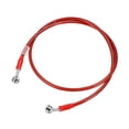 thumbnail image 1 of 120 cm 47.24 "Longitud 10 mm ID Motocicleta Línea de freno hidráulico Tubo de manguera de aceite 28 ° 0 ° Cable trenzado de acero inoxidable para ATV Motocross Sport Bikes Rojo, 1 of 1