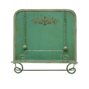 Woven Paths Rustic Metal Cookbook Holder in Aqua Finish, 13" x 3.25" x 13.5"